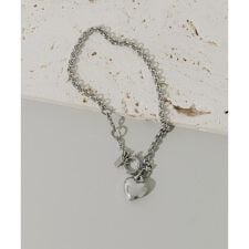 ステンレスハートチャームブレスレット