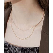 ステンレスパール2レイヤードネックレス