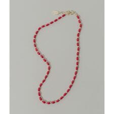 カラーオーバルビーズネックレス