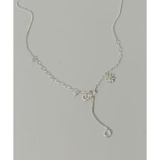 フラワーチャームコンビチェーンYネックレス