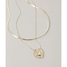 ハートプレートレイヤードネックレス