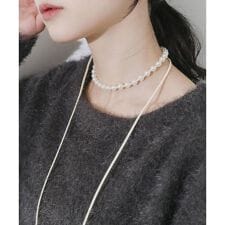 パールコードチョーカーネックレス