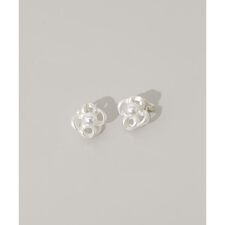 メタルフラワーパールイヤリング