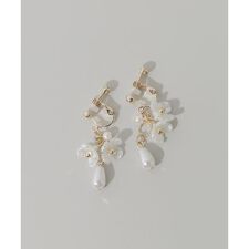 ドロップパールフラワーイヤリング