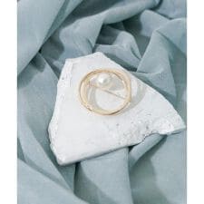 ニュアンスサークルポイントパールブローチ