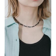 クリアカラーオーバルビーズネックレス