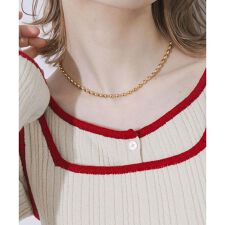 ステンレスオーバルボールチェーンネックレス