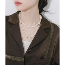 メタルトップパール2セットネックレス