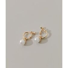 パールドロップフープイヤリング