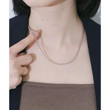 ステンレス2ラインボールチェーンネックレス