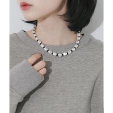 ステンレスパールビーズネックレス