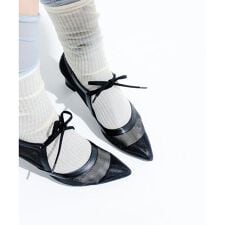 ロデスコ(RODE SKO)の『MADE IN JAPAN』チャンキーヒールリボンパンプス