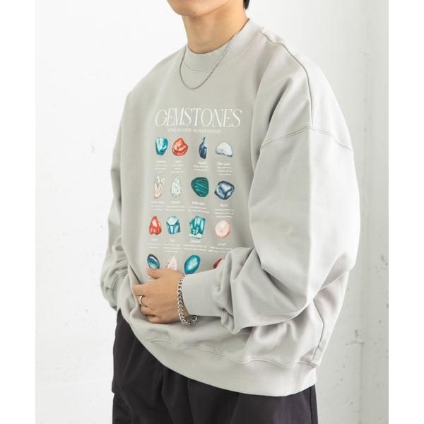 [�}���C]Gem Stone Cropped Sweat/�Z���X�I�u�v���C�X�o�C�A�[�o�����T�[�`�iSENSE OF PLACE�j �O���[