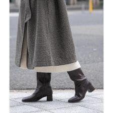 『消臭』スクエアトゥストレッチロングブーツ