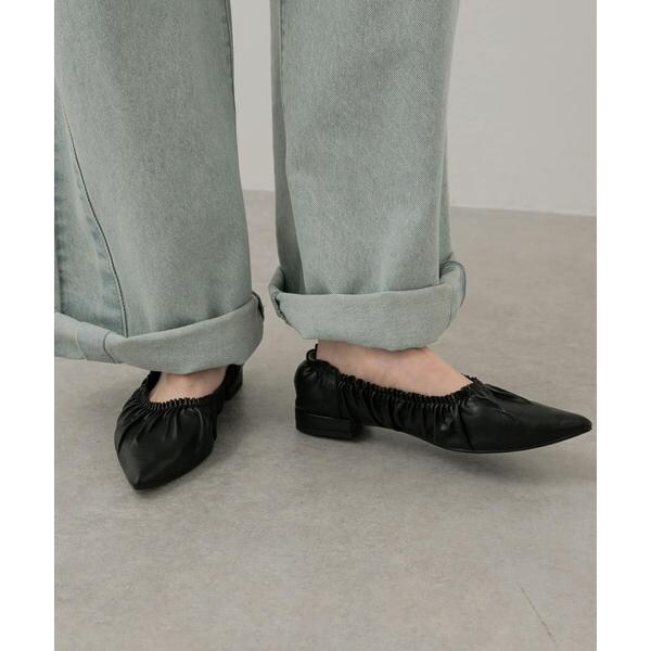 お値下げ!! 美品 OURHOME レザーフラットシューズ OURHOME レザーフラットシューズ 23cm