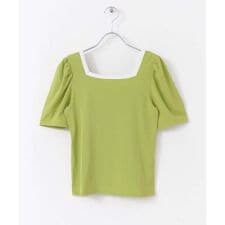 2WAY配色リブトップ