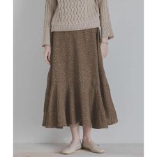 リーフプリントティアードスカート