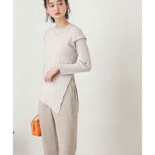 パワーショルダーリブセーター