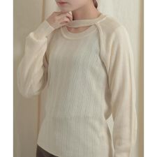 ショートボレロレイヤードニットトップ