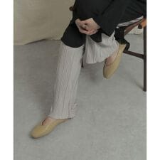 スクエアトウVカットフラットシューズ