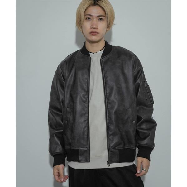 直営店限定】レザーMA-1ダウン/本革 | アルファ