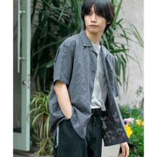 ペイズリーオープンカラーシャツ(5分袖)