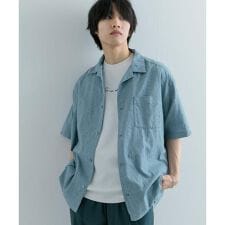 ペイズリーオープンカラーシャツ(5分袖)