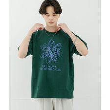 センスオブプレイスバイアーバンリサーチ(SENSE OF PLACE)のフラワーアートグラフィックショートスリーブTシャツ