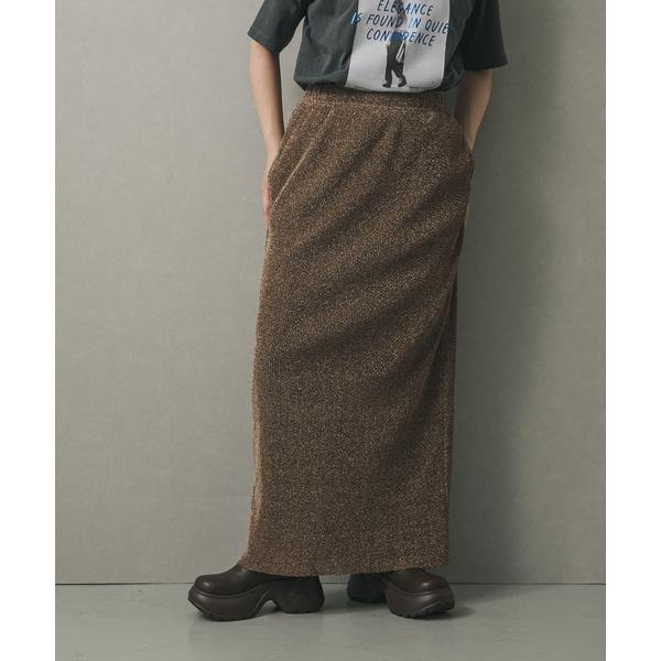 カットオフラメプリーツスカート