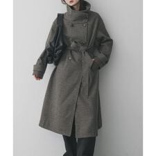 スタンドカラーロングコート