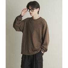 ライトワッフルクルーネックロングTシャツ