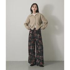 フラワープリントオーガンジーパンツ