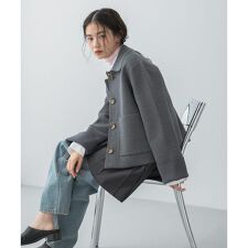 『洗濯可』ビックボタンニットジャケット