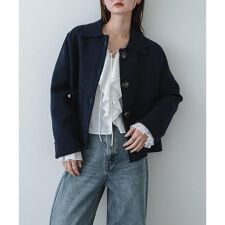 『洗濯可』ビックボタンニットジャケット