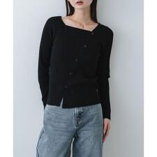 『洗濯可』アシメデザインリブセーター