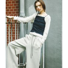 『洗濯可』ホルターネックボタンビスチェ