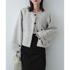 ツイードノーカラージャケット