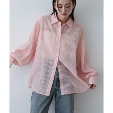 『接触冷感/速乾』シアーストライプアレンジシャツ