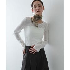 Uネックピスネームシアートップ