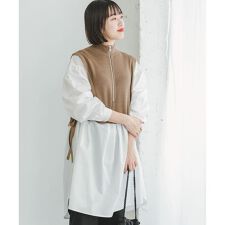 アイテムズ アーバンリサーチ(ITEMS URBAN RESEARCH)のハーフジップベストドッキングミニワンピース