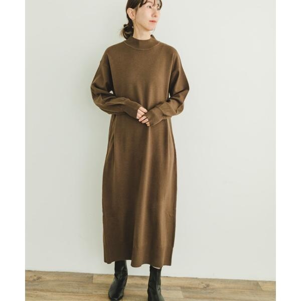 アーバンリサーチ　ウエストギャザーストライプワンピース　ブルーストライプ ITEMS URBANRESEARCH ワンピース ウエストギャザーストライプ