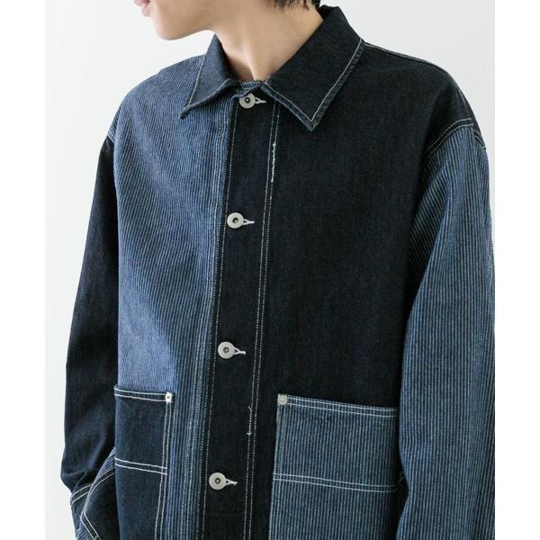 ヒッコリー×デニム切替ワークジャケット | アイテムズ アーバン
