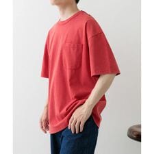フェード加工クルーネック天竺ポケットTシャツ