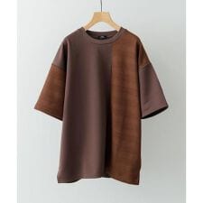 クルーネックジャカード切替トップス