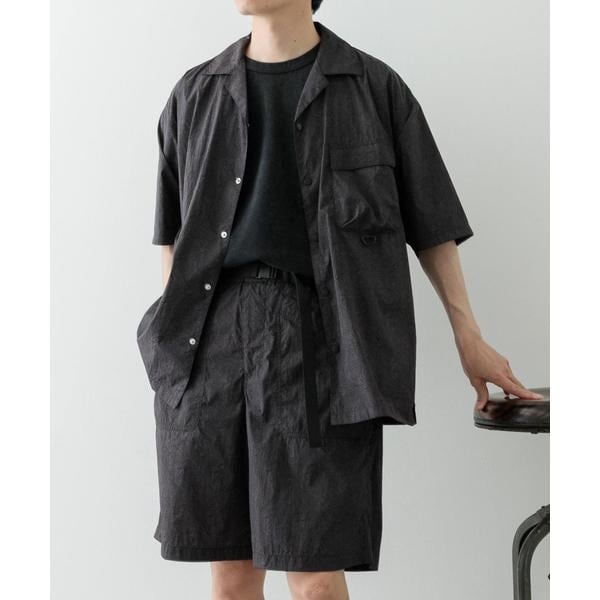 [}C]wZbgAbvΉxNylon Paisley Short-Sleeve Shirts/ACeY A[oT[`iITEMS URBAN RESEARCHj ubN