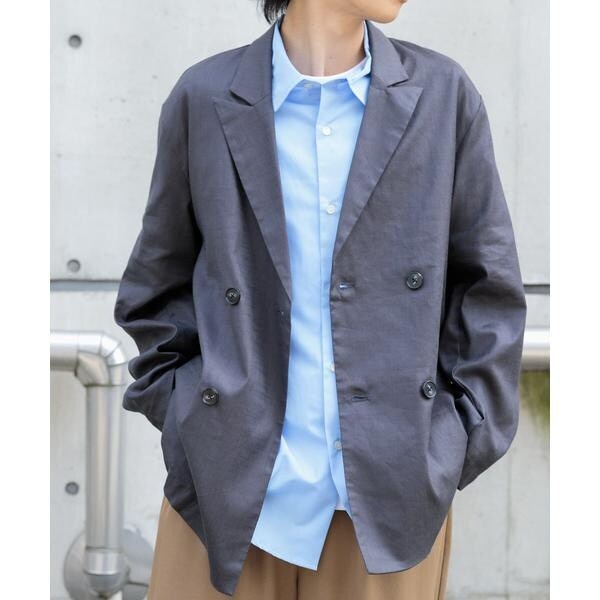 セットアップ対応』Linen Blend Double Jacket | アイテムズ アーバン