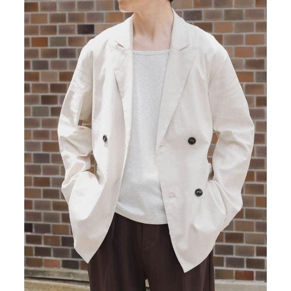 『セットアップ対応』Linen Blend Double Jacket