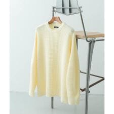 ワッフル編み クルーネックニット