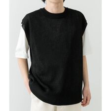 ワッフルニットベスト+Tシャツセット