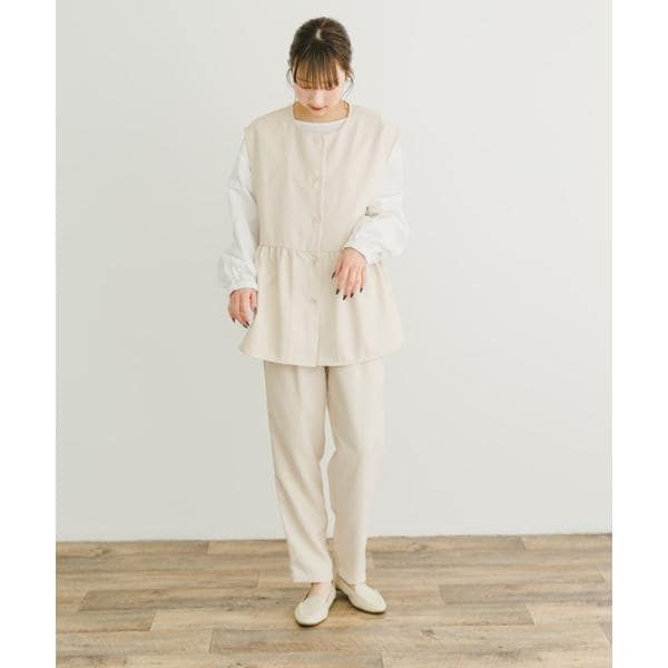 ペプラムブラウス×パンツ3セット